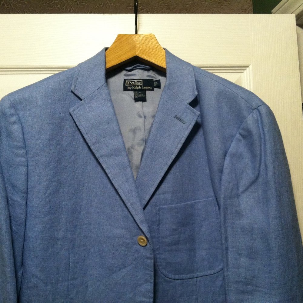 POLO RALPH LAUREN MENS NEW 100% LINEN SINGLE VENTED SPORT COAT BLAZER SIZE: L - Picture 3 of 9